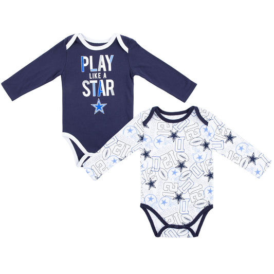 Dallas Cowboys Outerstuff Blue Infant Doxin 2 Pack Creeper Set