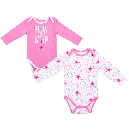Dallas Cowboys Outerstuff Pink Infant Doxin 2 Pack Creeper Set