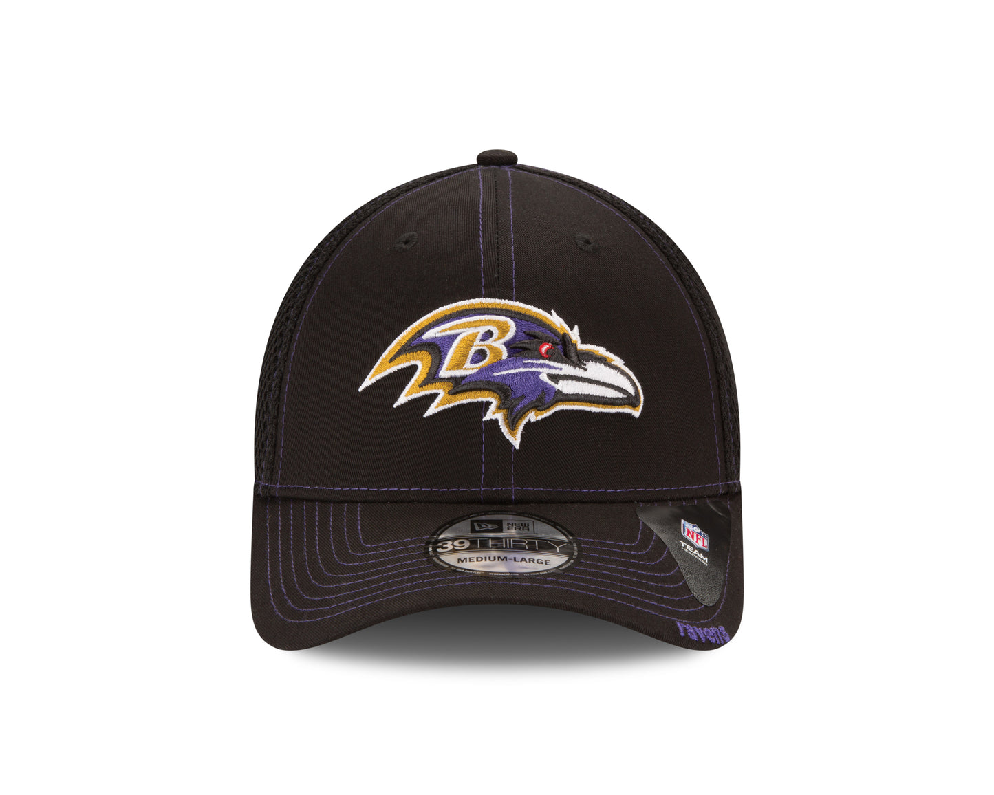 Baltimore Ravens New Era Team Logo Neo 39THIRTY Flex Hat - Black