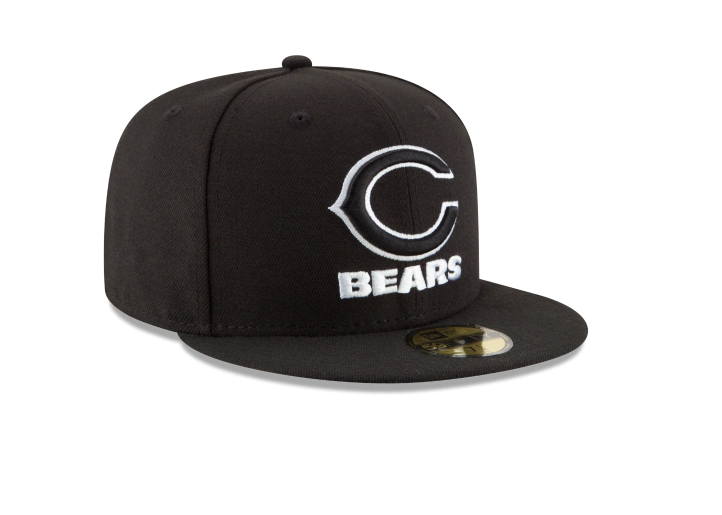 Chicago Bears New Era Black and White 59FIFTY Fitted Hat - Black