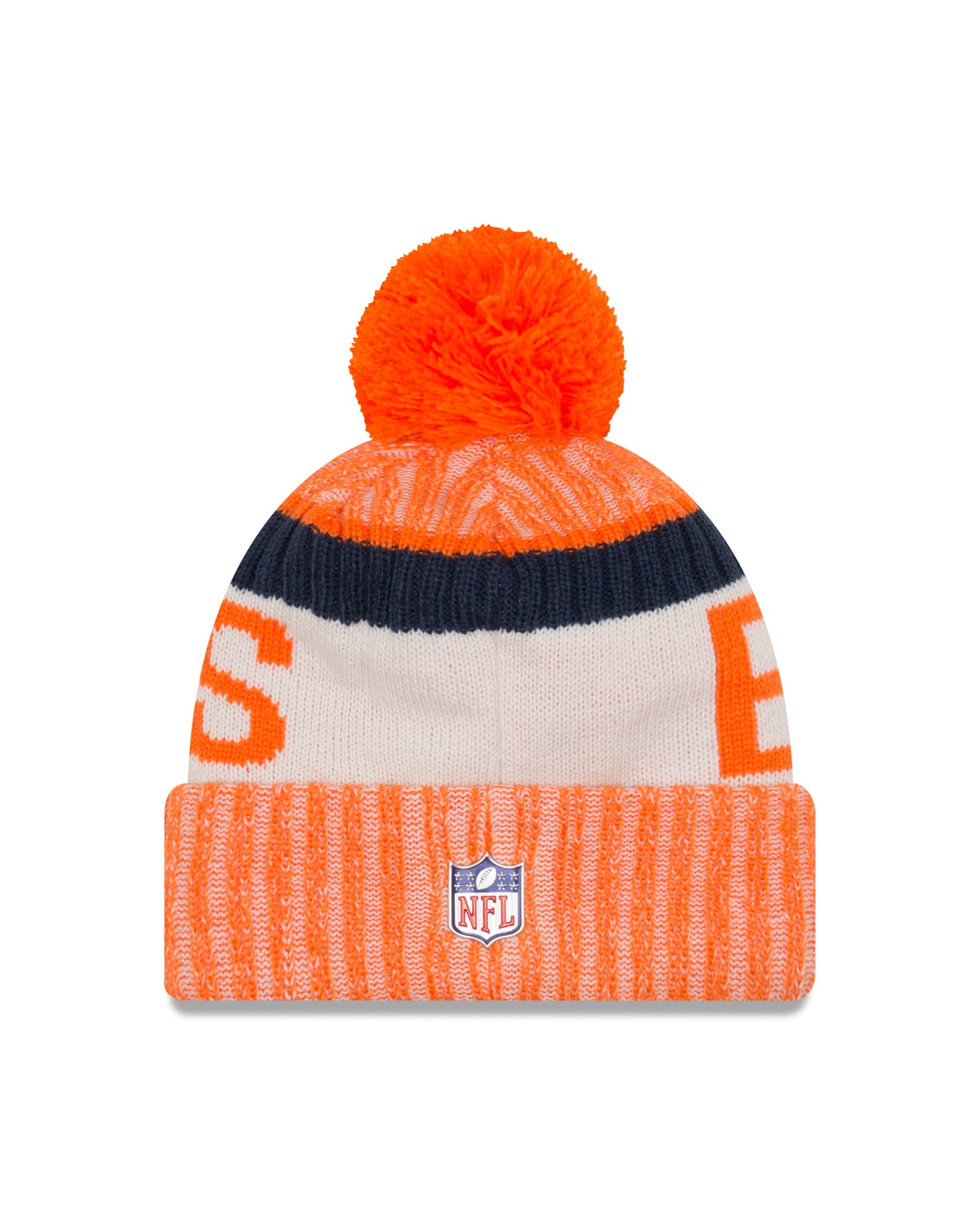 Denver Broncos New Era Sideline Sport Cuffed Pom Knit Hat- Orange
