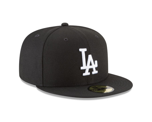 Los Angeles Dodgers New Era MLB Basic Black & White 59fifty Fitted Hat