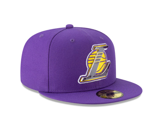 Los Angeles Lakers New Era NBA Metal Thread 59fifty Fitted Hat - Purple