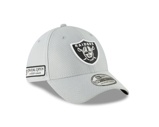 Oakland Raiders New Era Crucial Catch 39THIRTY Flex Hat - Gray