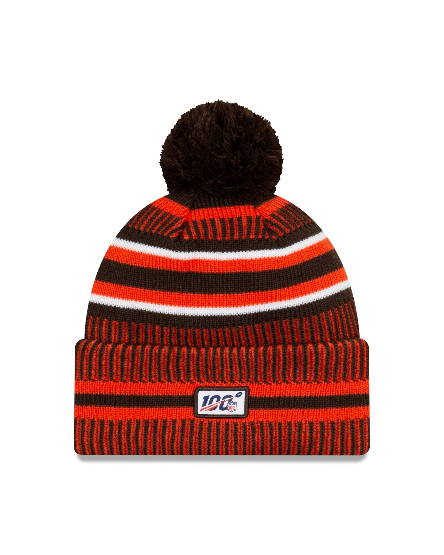 Cleveland Browns New Era Sideline Sport Cuffed Pom Knit Hat- Brown