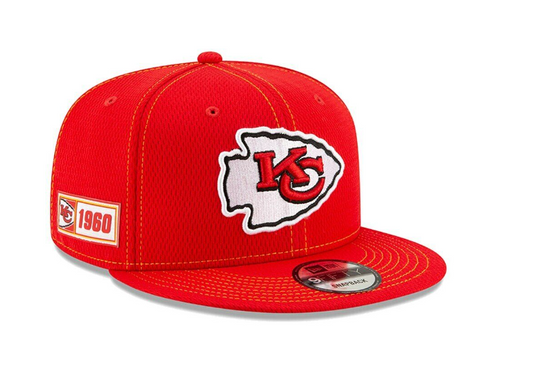 Kansas City Chiefs New Era Sideline Road 9FIFTY Snapback Adjustable Hat - Red