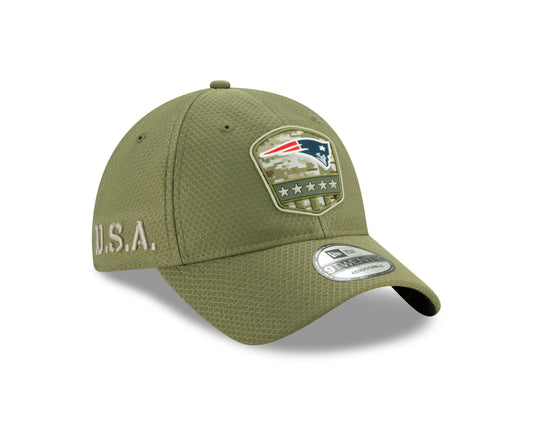 New England Patriots New Era Salute to Service 9Twenty Adjustable Hat Olive