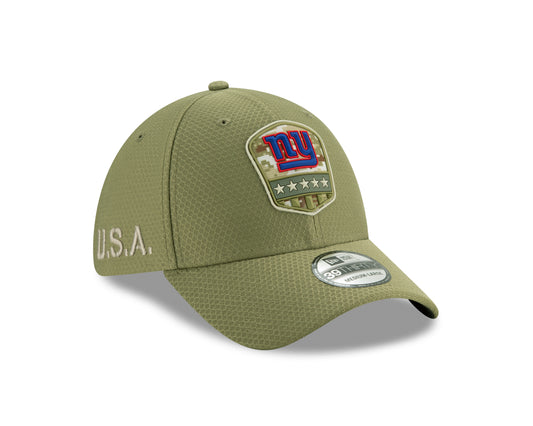 New York Giants New Era 2019 Salute to Service Sideline 39THIRTY Hat Olive