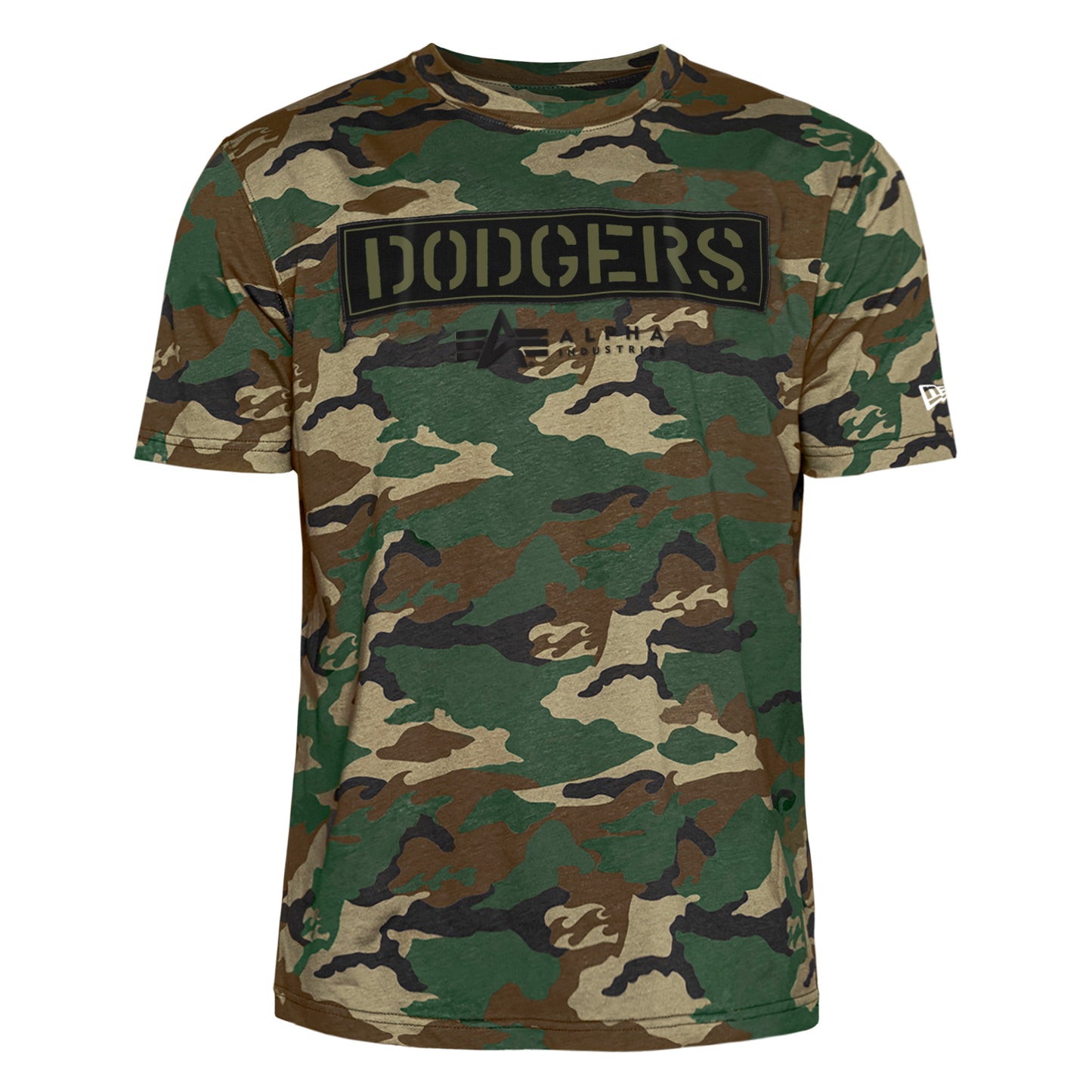 Los Angeles Dodgers Alpha Industries Camo Short Sleeve tee Shirt Olive/Camo