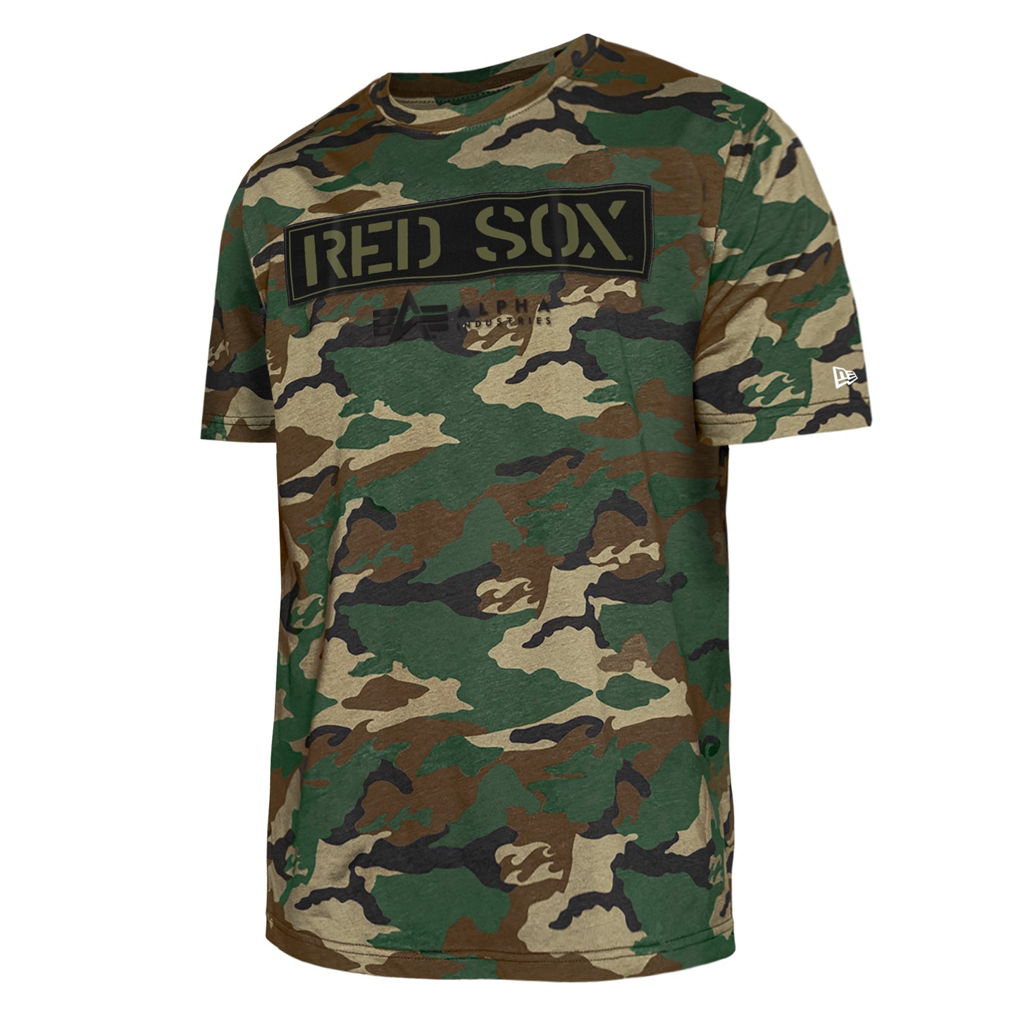 Boston Red Sox Alpha Industries Camo Short Sleeve tee Shirt Olive/Camo