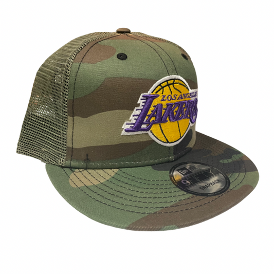 Los Angeles Lakers New Era Woodland Camo Trucker D3 9Fifty Hat