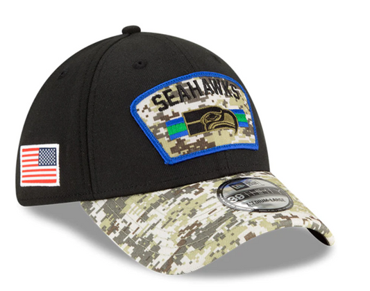 Seattle Seahawks New Era 2021 Salute to Service Sideline 39THIRTY Flex Hat