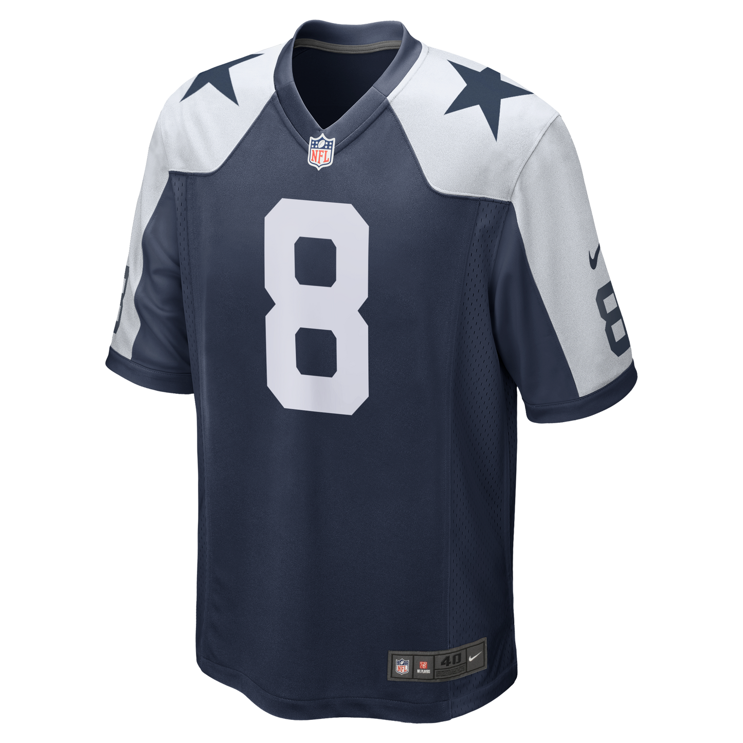 Dallas Cowboys #8 Troy Aikman Men's Throwback Game Jersey - Navy / White