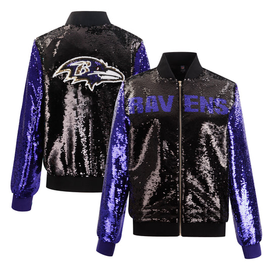 Baltimore Ravens Cuce Sequin Full Zip Jacket