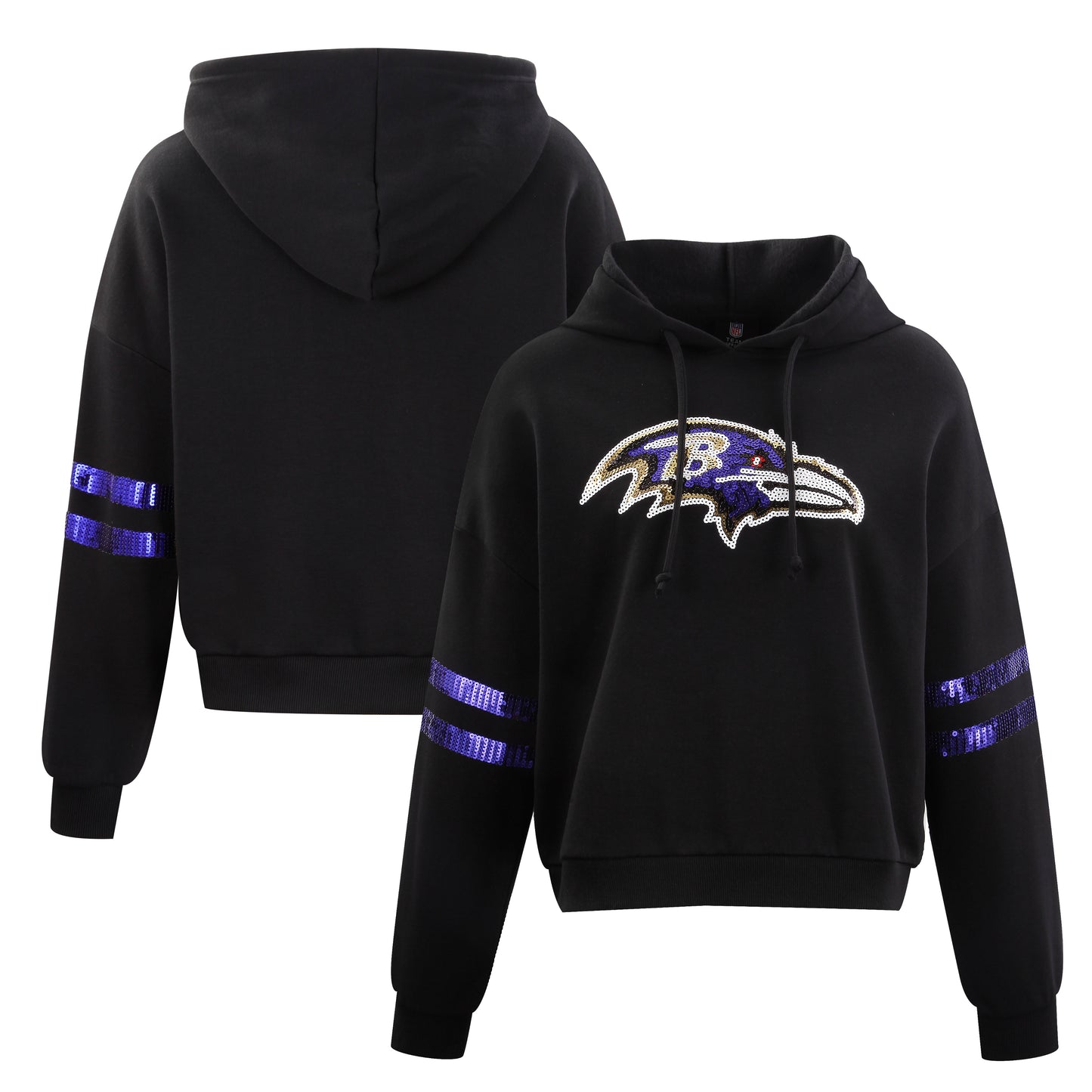 Baltimore Ravens Cuce Sequin Pull Over Hoodie