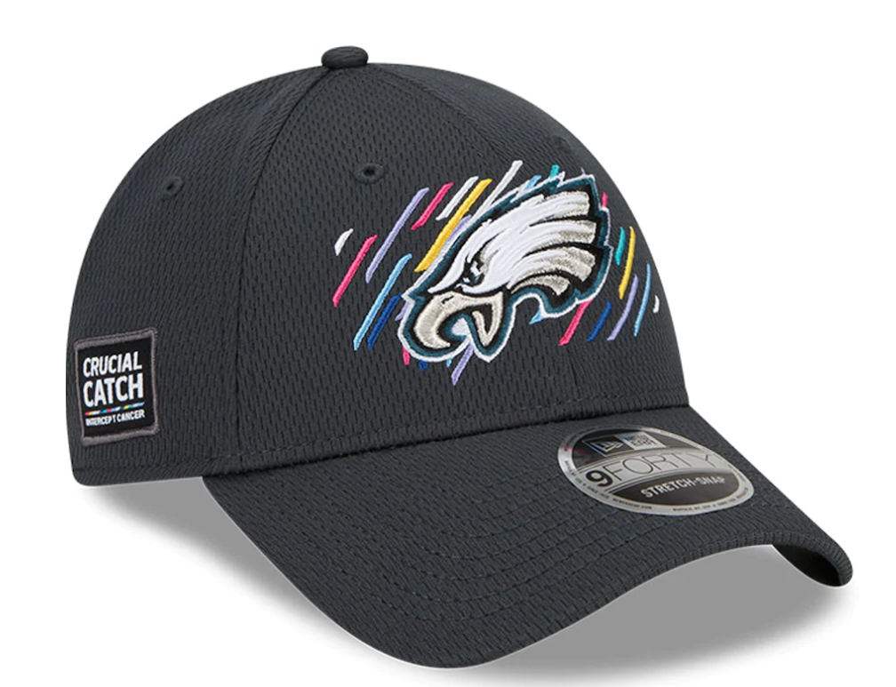 Philadelphia Eagles New Era NFL Crucial Catch Official 9FORTY Adjustable Hat