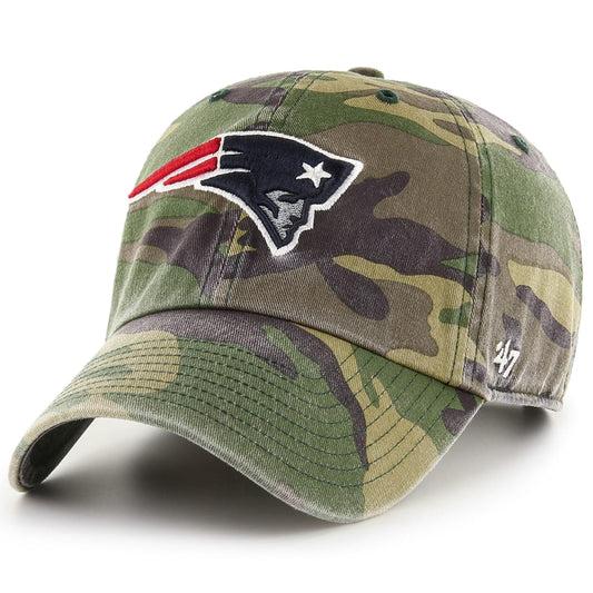 New England Patriots Cargo Camo '47 Clean Up Adjustable Dad Hat