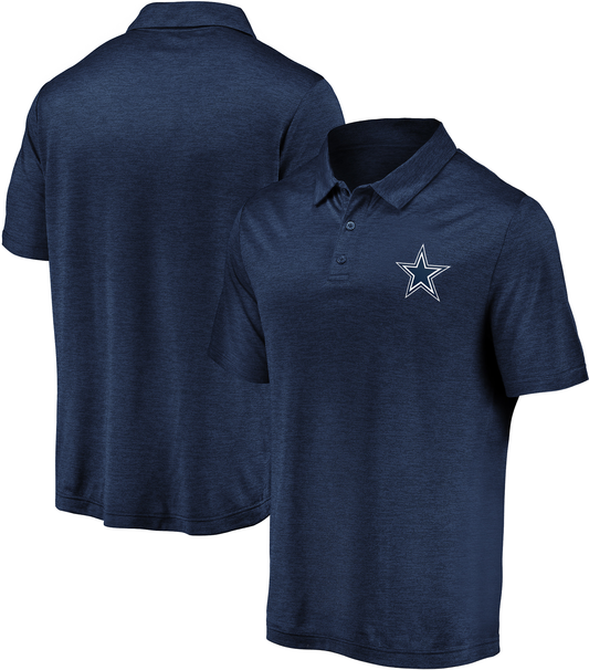 Dallas Cowboys Striated Synthetic Primary Logo Men's Polo Shirt - Navy