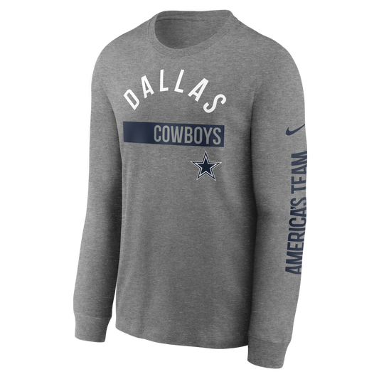 Dallas Cowboys Color Bar Essential Long Sleeve T-shirt - Gray