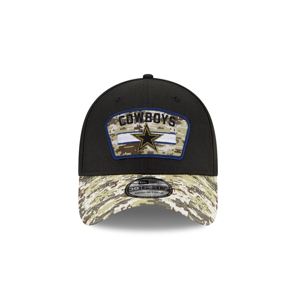 Dallas Cowboys New Era Salute to Service Sideline 39THIRTY Hat - Black/Camo