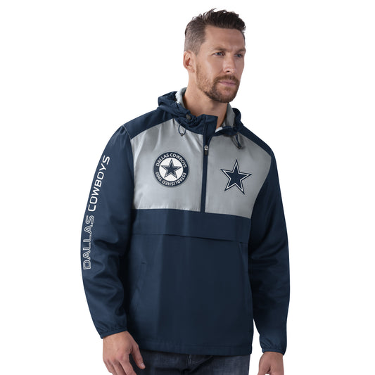 Dallas Cowboys Lineman Half Zip Pullover Men's Jacket - Navy