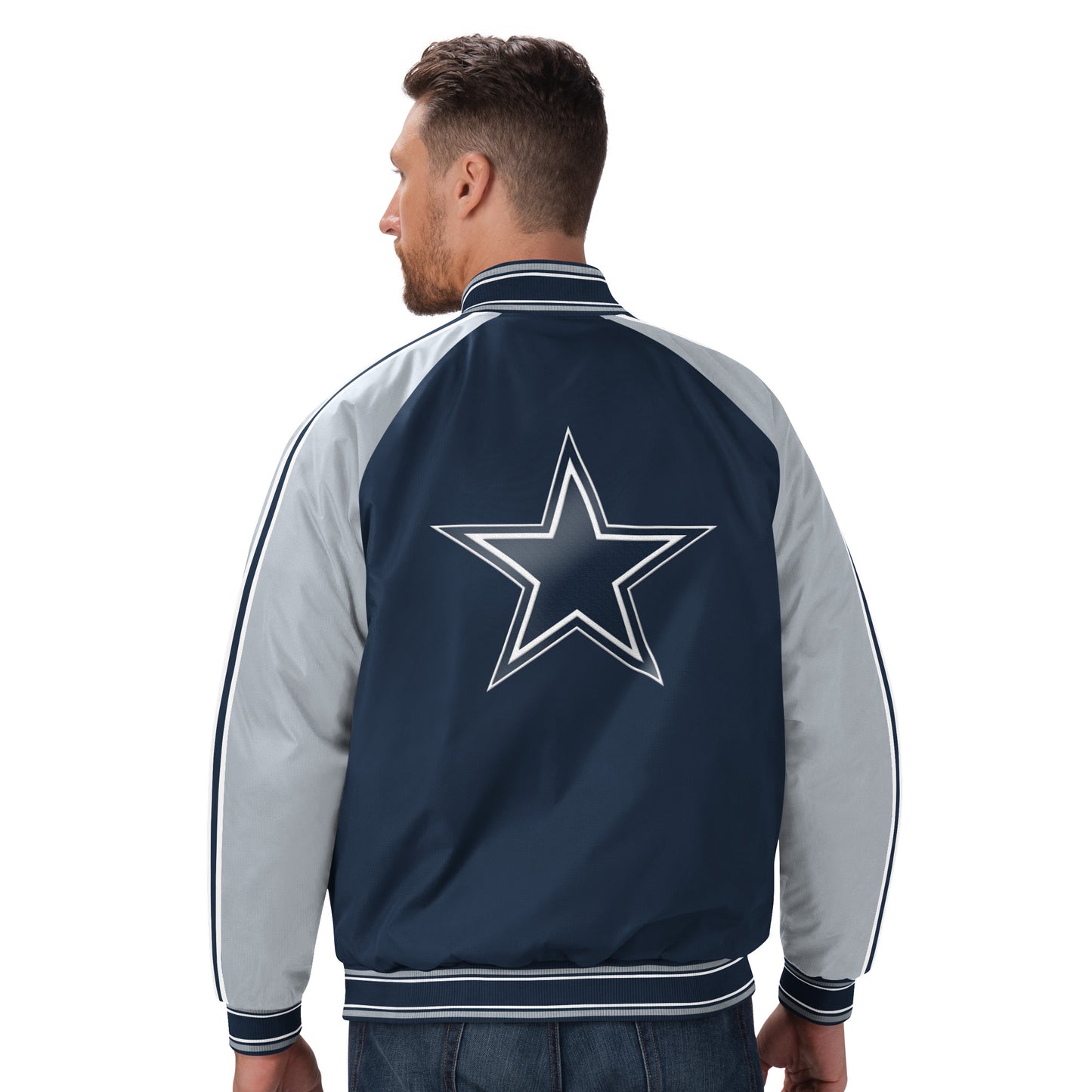 Dallas Cowboys G-III First Down Full-Snap Varsity Jacket - Navy / Silver