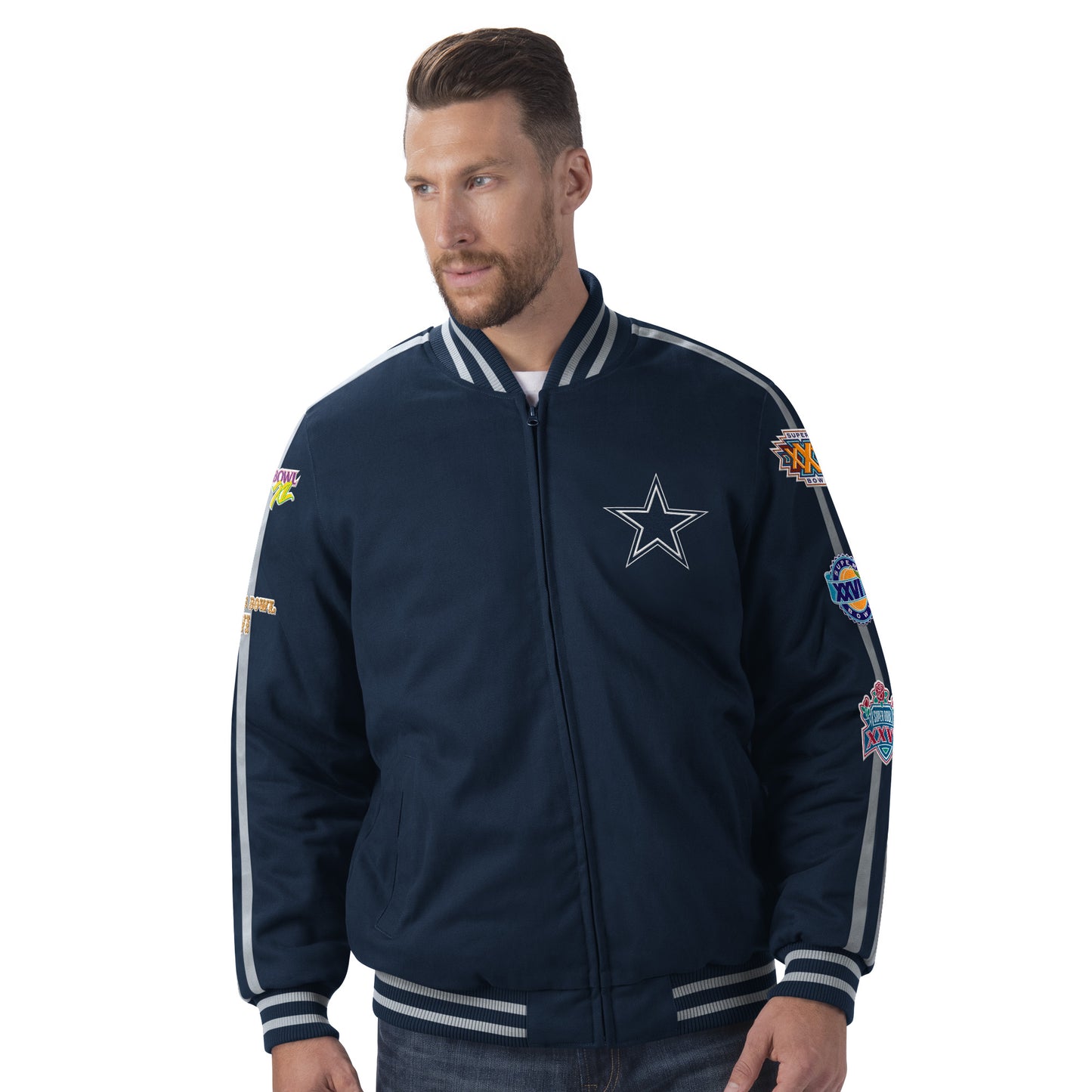 Dallas Cowboys 5 Time Super Bowl Champions Game Play Varsity Jacket