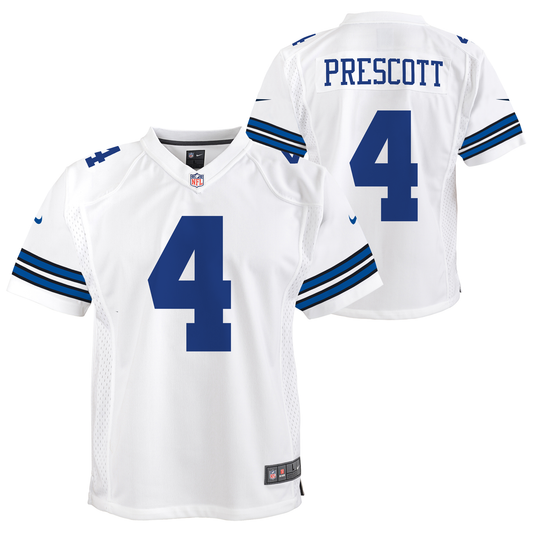 Dallas Cowboys Nike #4 Dak Prescott Youth Game Jersey - White