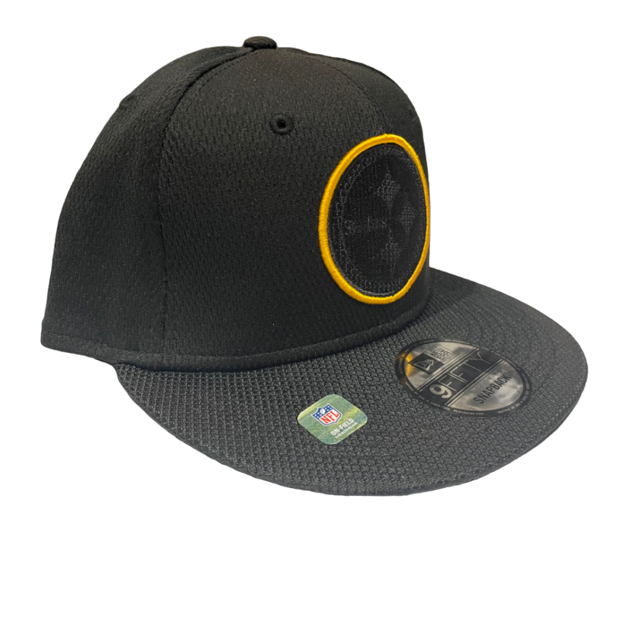Pittsburgh Steelers New Era Road Sideline 9Fifty Adjustable Hat - Black