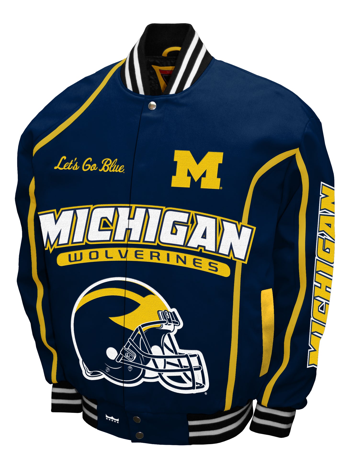 Michigan Wolverines Navy Franchise Club Thrill Twill Full-Snap Jacket