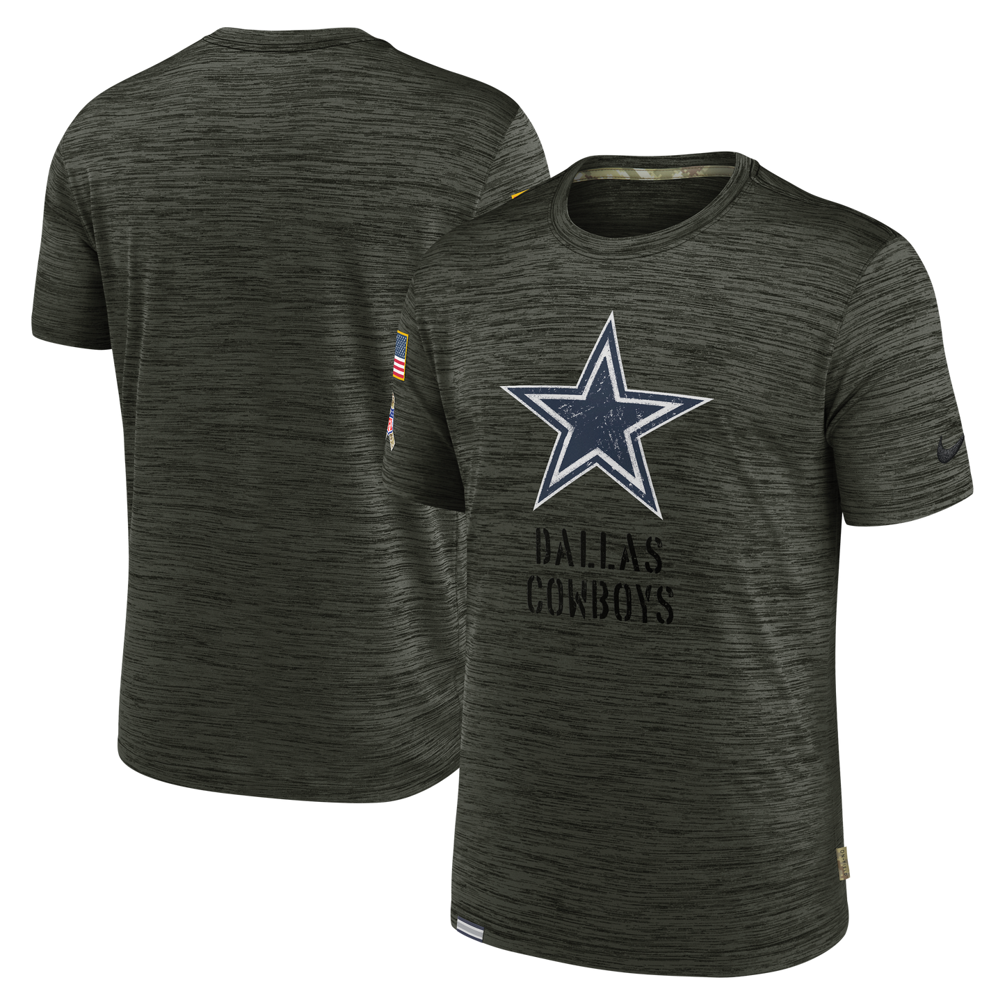 Dallas Cowboys Nike Salute to Service Velocity Dr-Fit Team T-Shirt - Olive