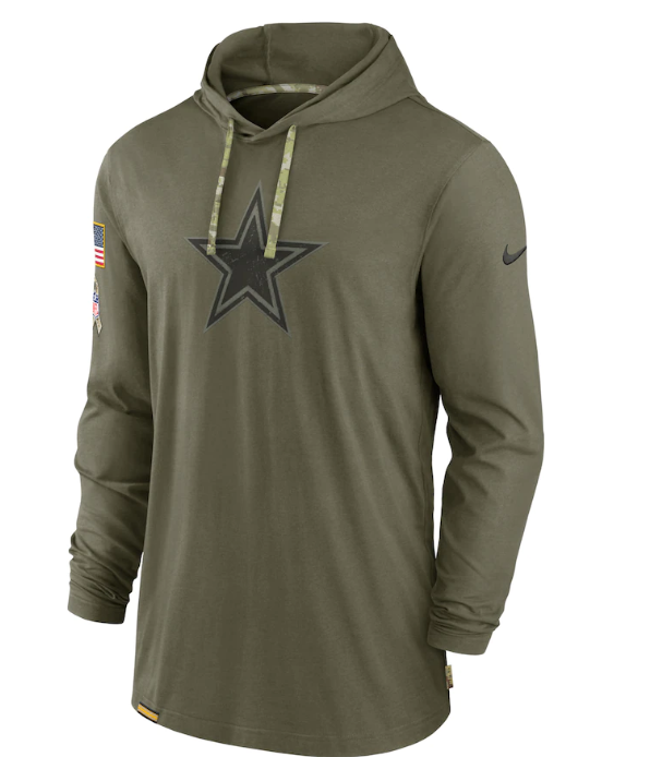 Dallas Cowboys Nike Salute to Service Sideline Hooded Long Sleeve Shirt