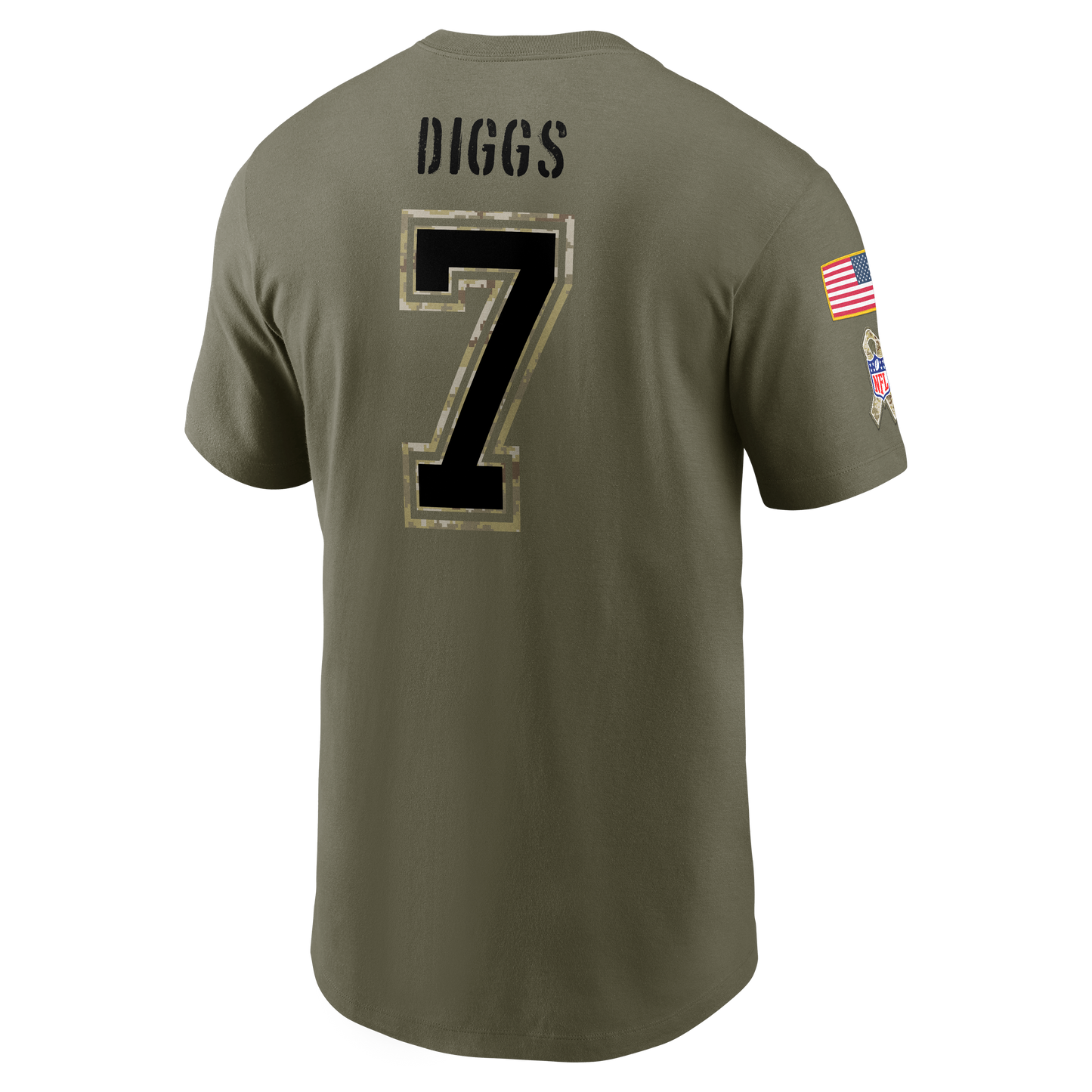 Dallas Cowboys Nike Salute to Service # 7 Trevon Diggs Player T-Shirt- Olive