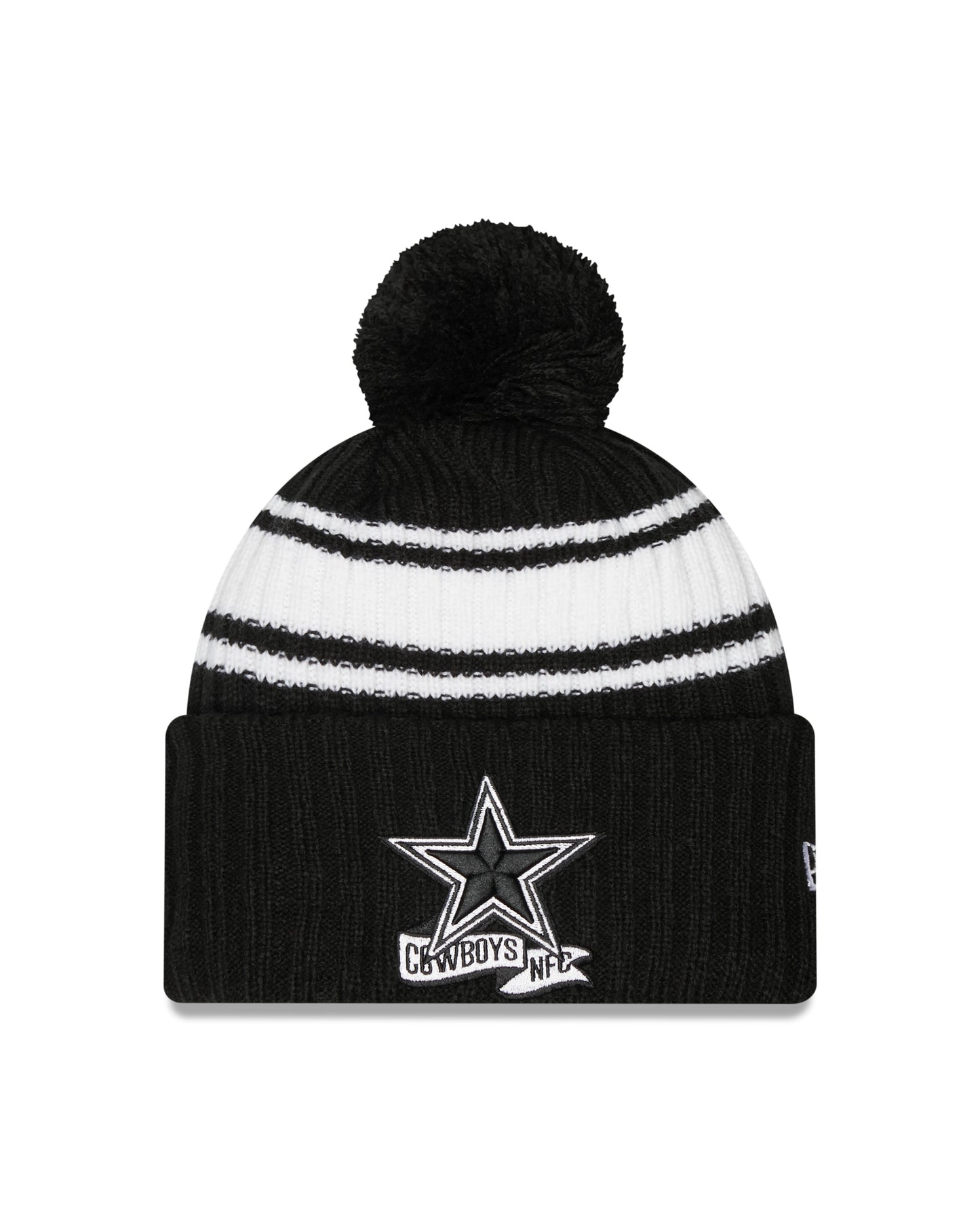 Dallas Cowboys New Era Sideline Sport Knit Hat- Black/White