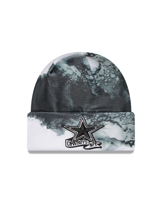 Dallas Cowboys New Era Sideline Ink Dye Cuffed Knit Hat - Black/White