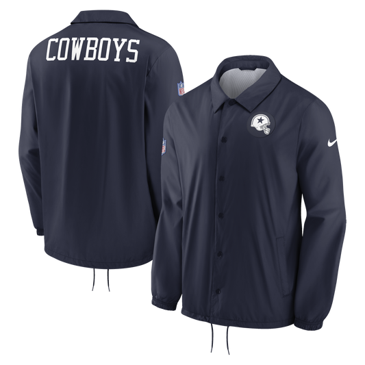 Dallas Cowboys Sidleine Repel Coaches Men's Jacket - Navy