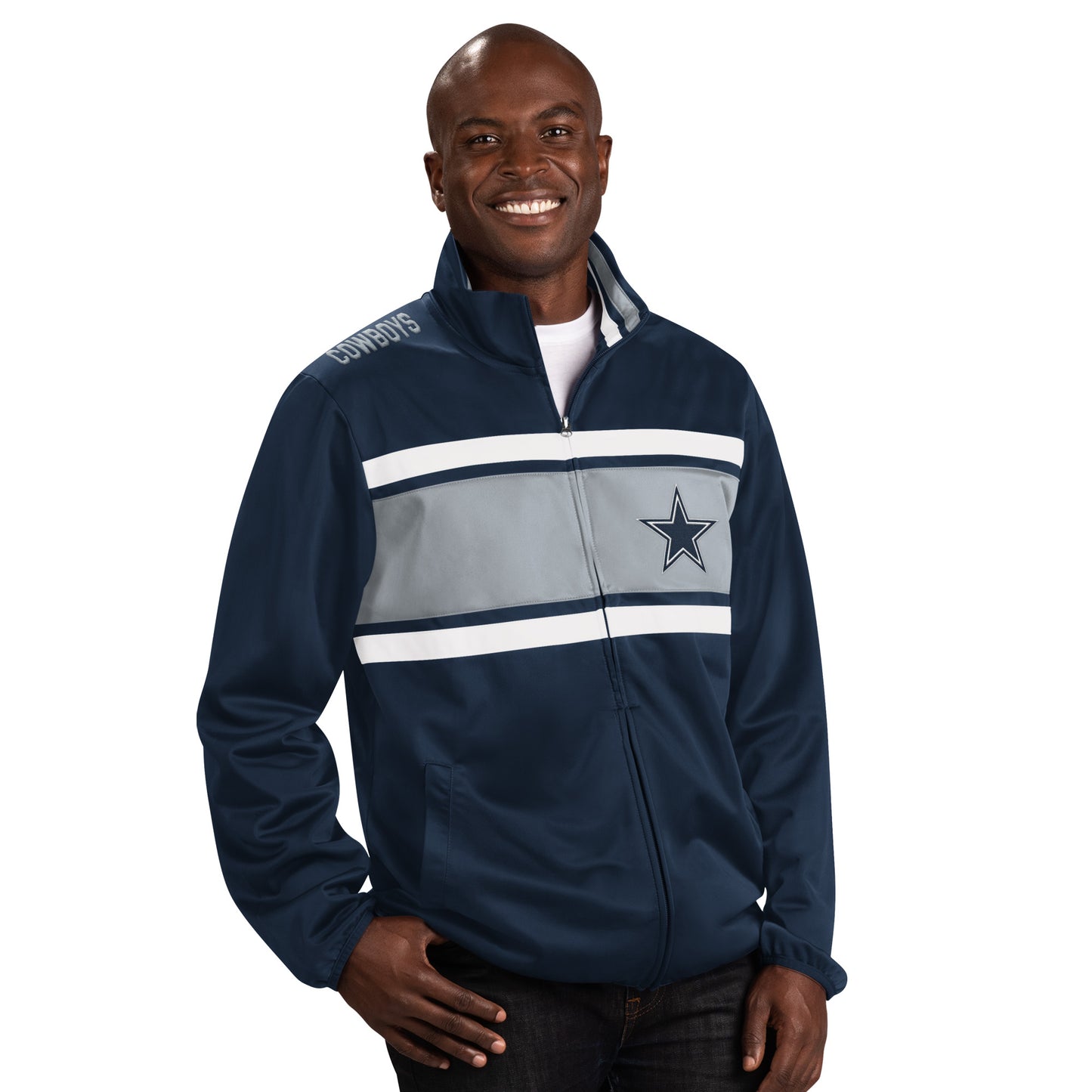 Dallas Cowboys Off Tackle Track Jacket - Navy By G-III