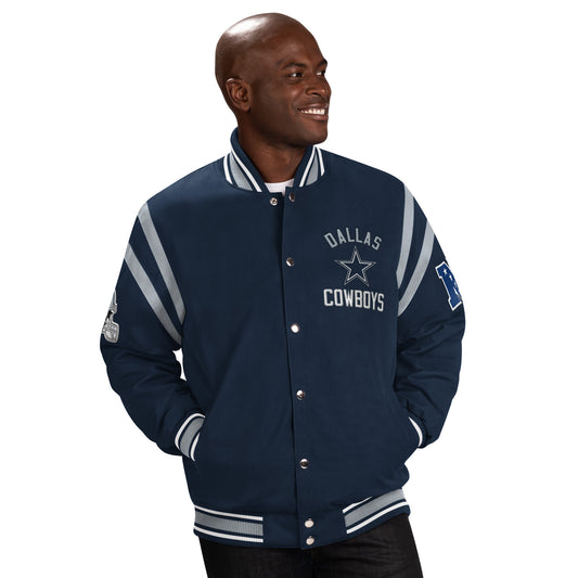 Dallas Cowboys Navy / Gray Tailback Varsity Jacket By G-III