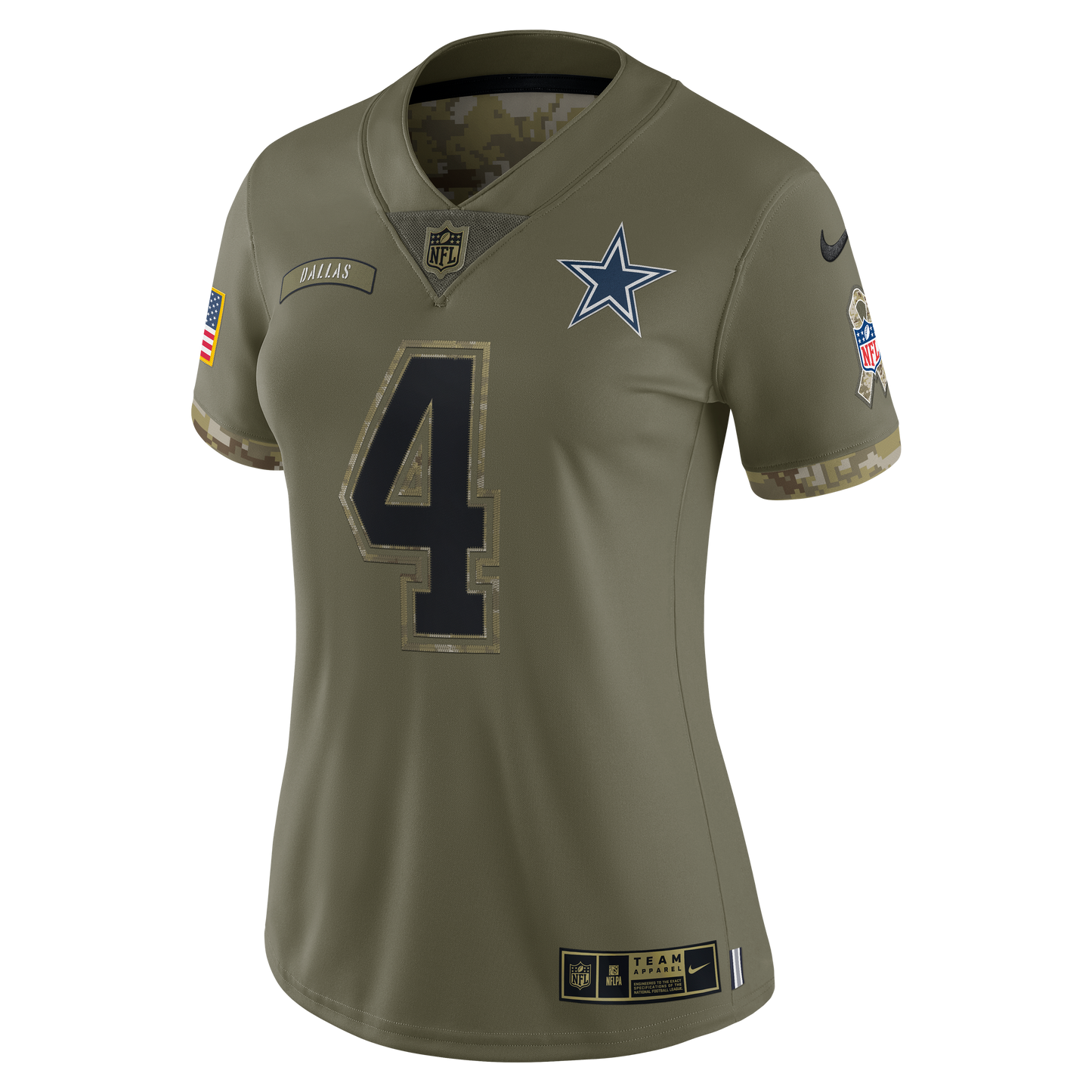 Dallas Cowboys Nike Women's #4 Dak Prescott Salute To Service Limited Jersey - Green