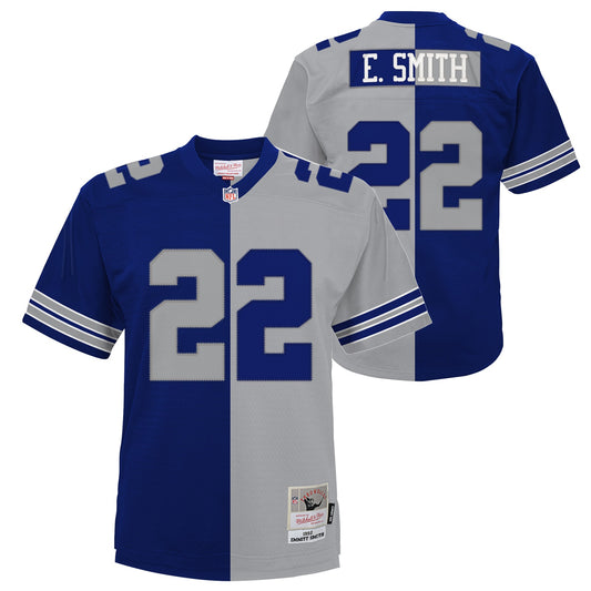 Dallas Cowboys #22 Emmitt Smith Mitchell & Ness Legacy Split Jersey