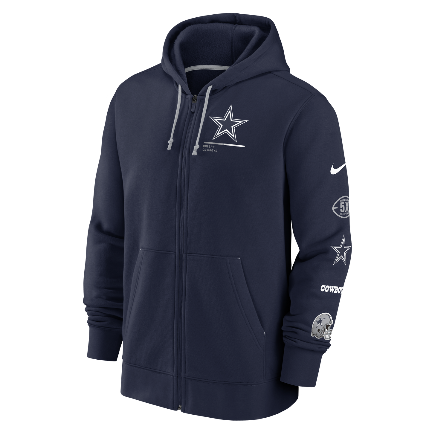 Dallas Cowboys Team Marks Burpee Full Zip Men's Hoodie - Navy