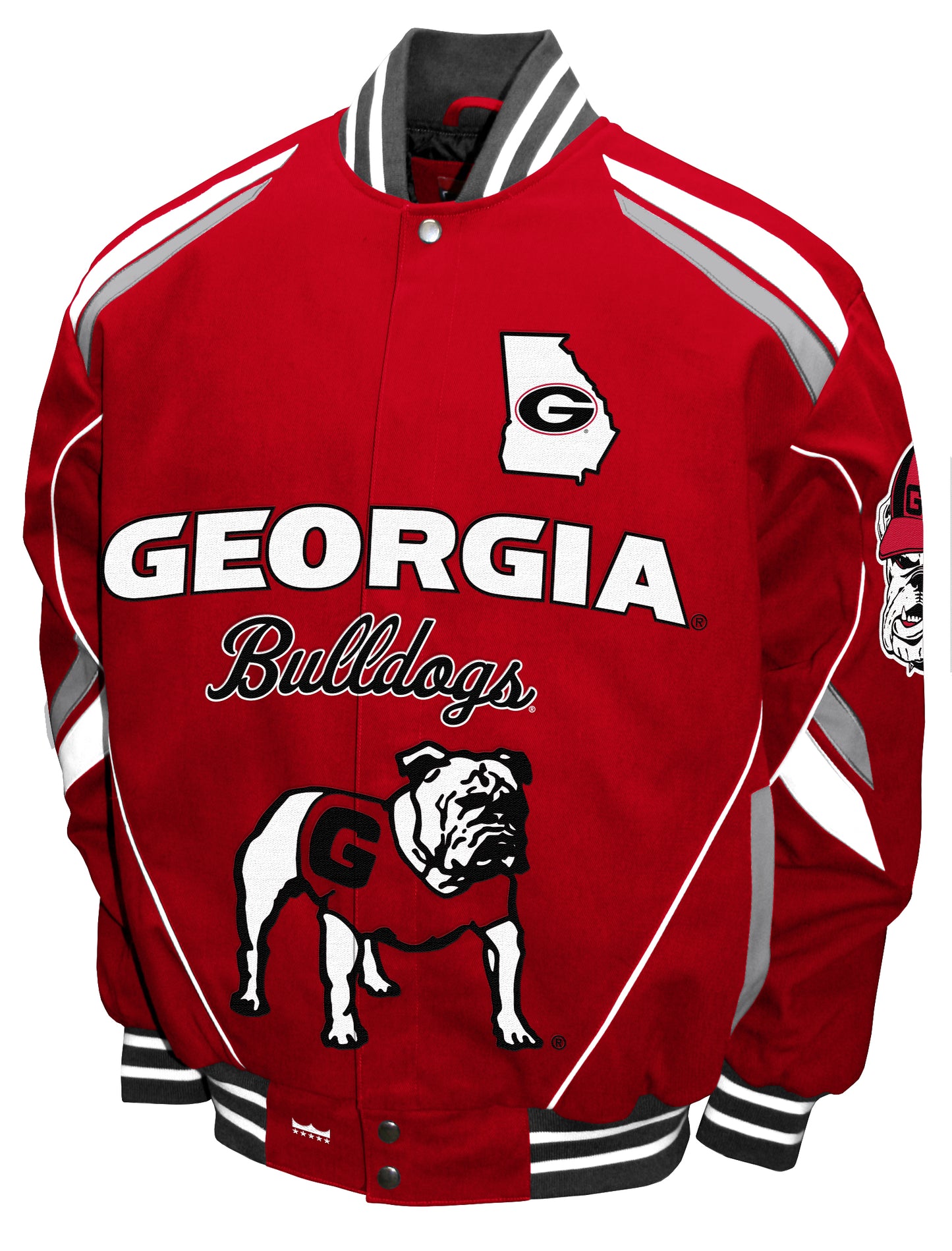 Georgia Bulldogs Red NCAA Stout Twill  Full Snap Jacket
