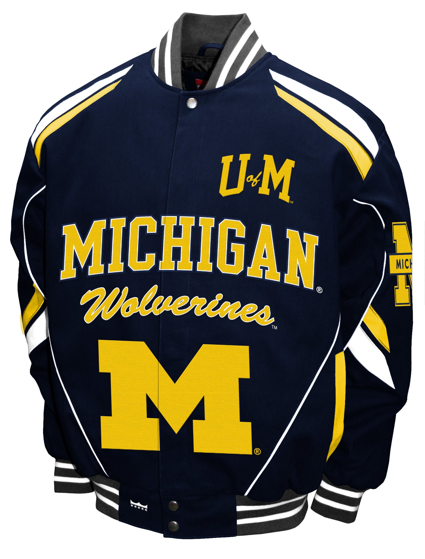 Michigan Wolverines Navy Franchise Club Stout Twill Full-Snap Jacket