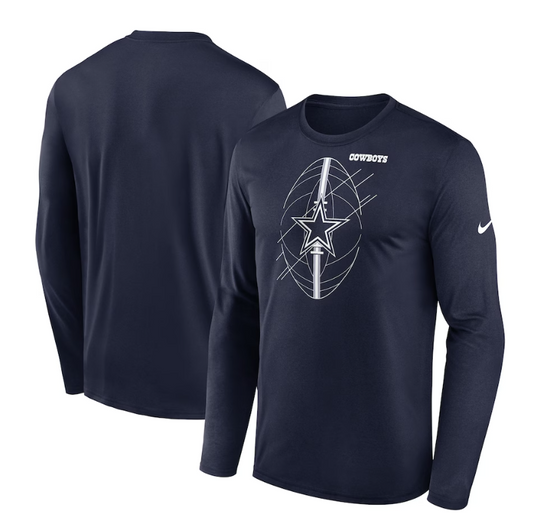 Dallas Cowboys Nike Legend Icon Long Sleeve Performance T-Shirt - Blue