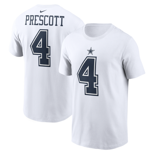 Dallas Cowboys Nike  #4 Dak Prescott Player T-shirt- White