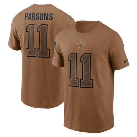 Dallas Cowboys Nike 2023 Salute to Service #11 Micha Parsons Player T-Shirt- Brown