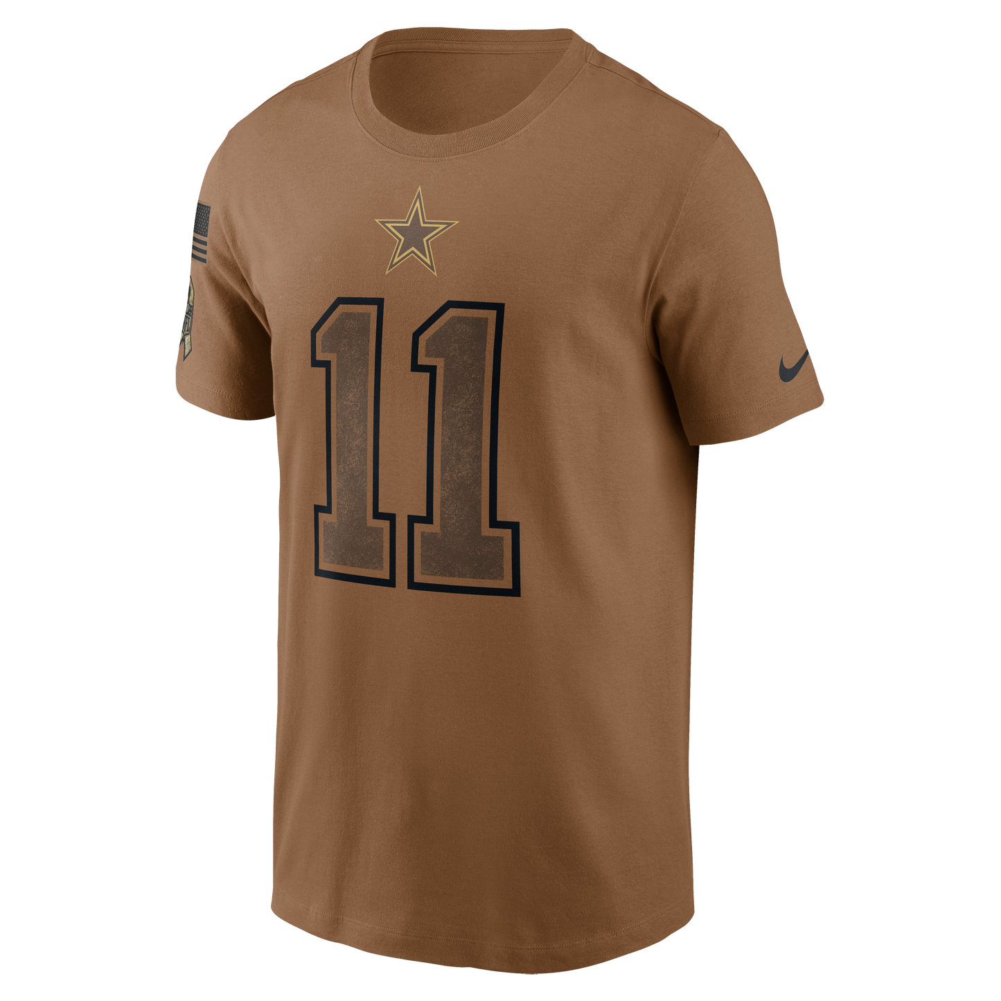Dallas Cowboys Nike 2023 Salute to Service #11 Micha Parsons Player T-Shirt- Brown