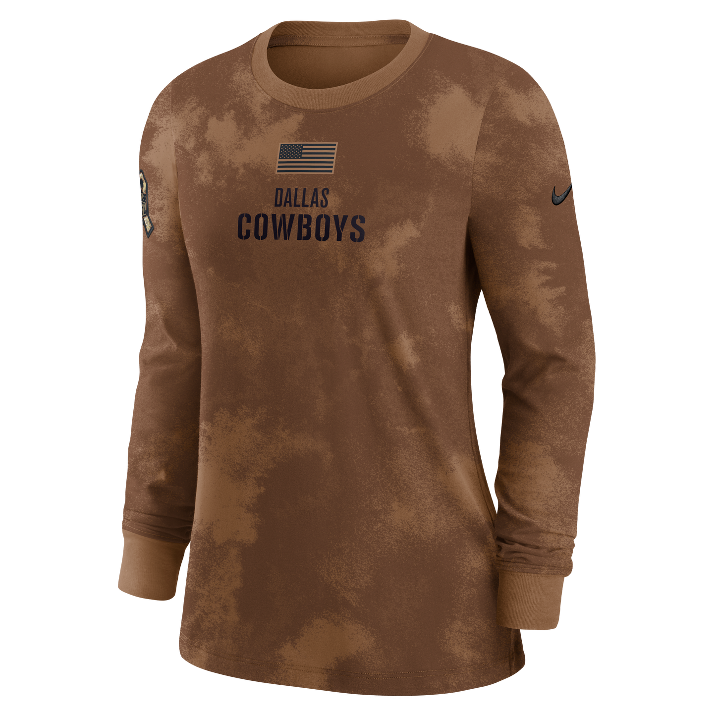 Dallas Cowboys Nike 2023 Women's Salute to Service Long Sleeve Shirt-Brown