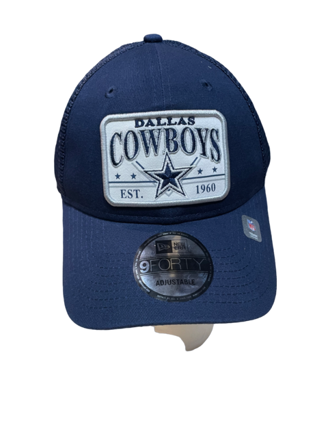 Dallas Cowboys New Era Plate Patch Trucker 9FORTY Snapback Hat