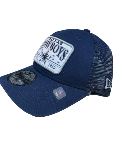Dallas Cowboys New Era Plate Patch Trucker 9FORTY Snapback Hat